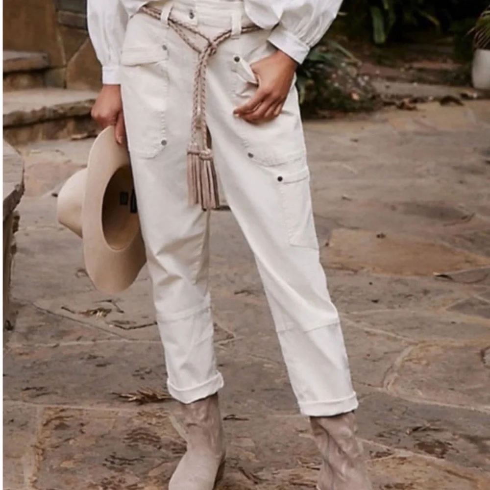 Maeve by Anthropologie Women’s Cargo Pants in Light Cream